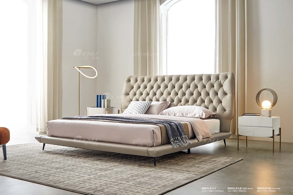 極簡風格家具高端別墅會所大宅簡約E1級環保板+不銹鋼床頭柜WD601床頭柜