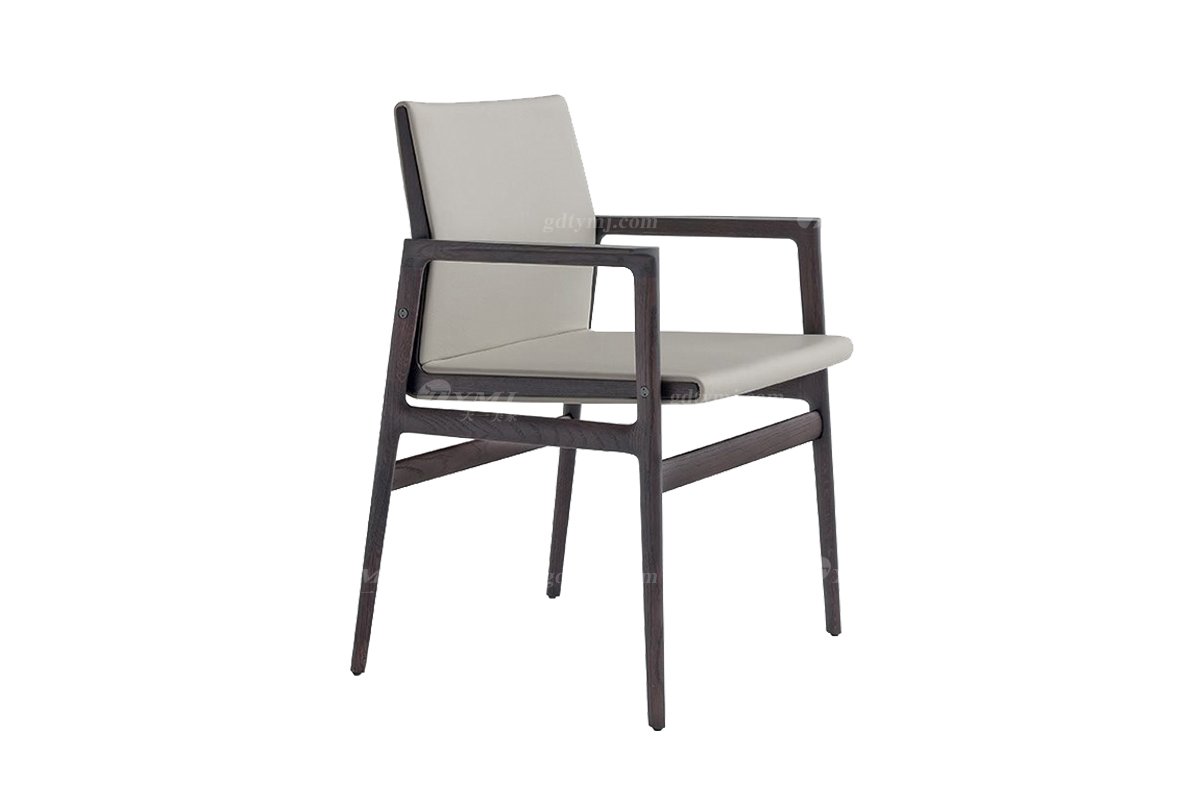 意式極簡風格家具高端別墅會所大宅時尚創意簡約實木+超纖餐椅BRF1808-3扶手餐椅