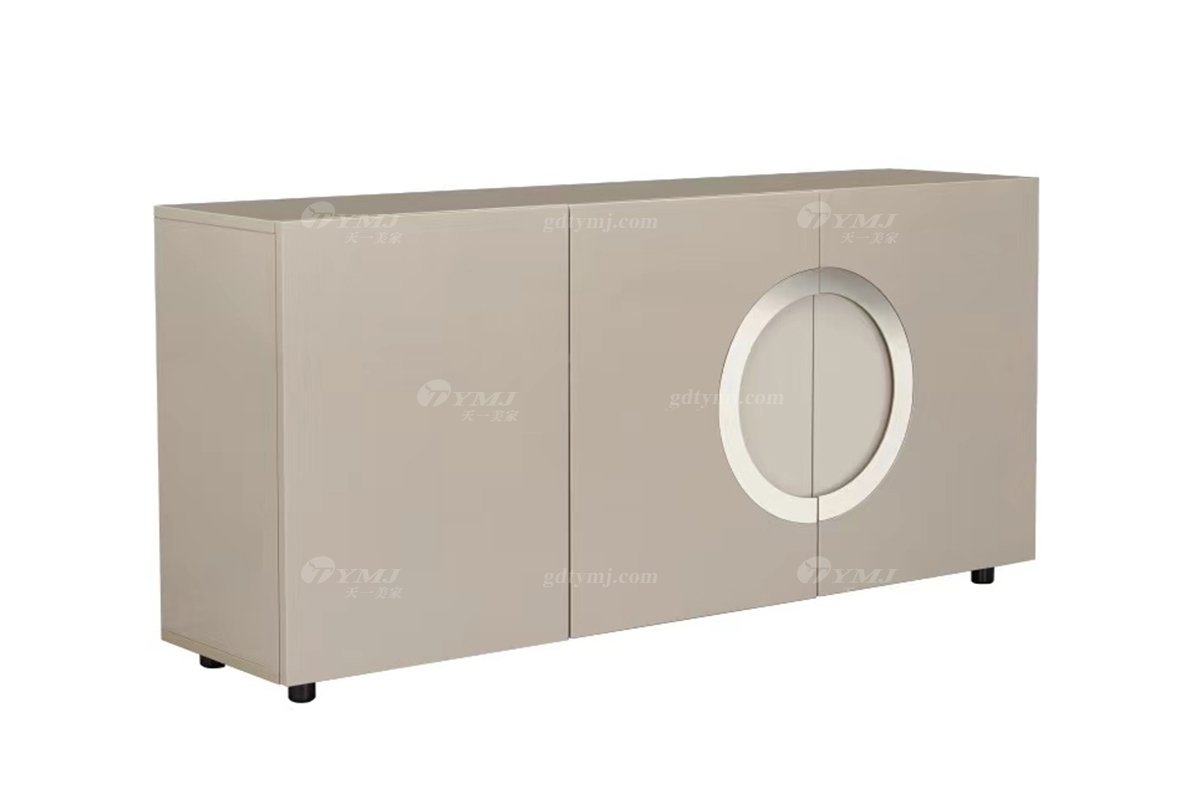 時尚高端現代簡約家具別墅家用奢華卡其色烤漆餐邊柜