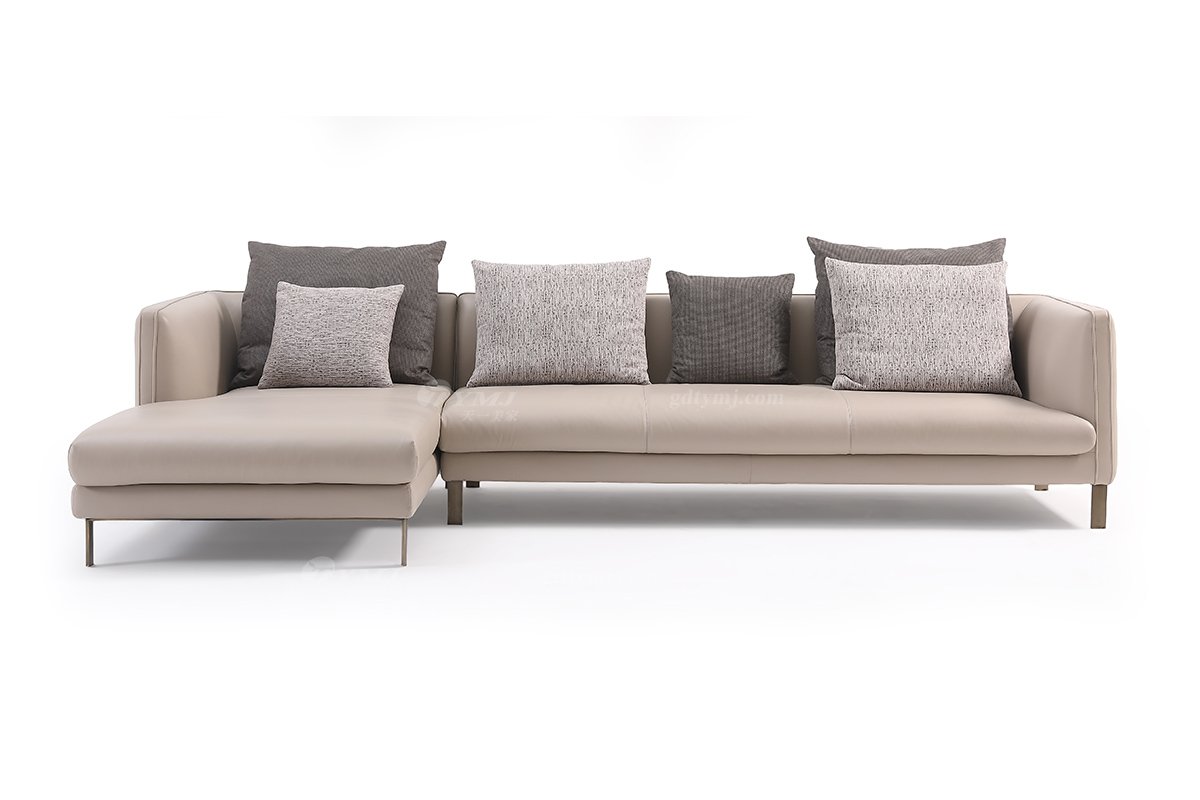 時尚高端現代極簡家具別墅大宅家用米色轉角沙發