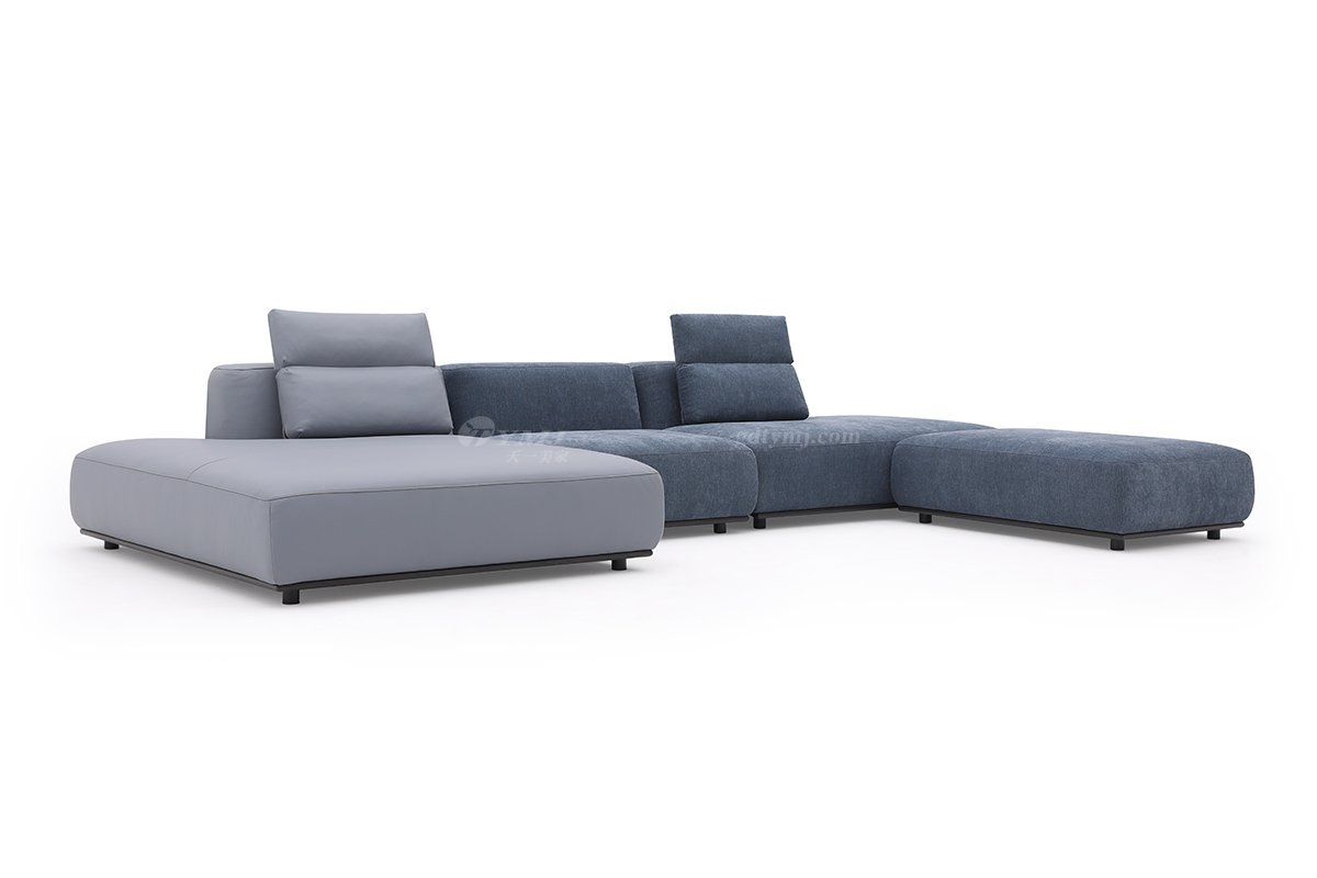 時(shí)尚高端現(xiàn)代極簡家具別墅大宅家用舒適皮布藝組合沙發(fā)F9570組合沙發(fā)