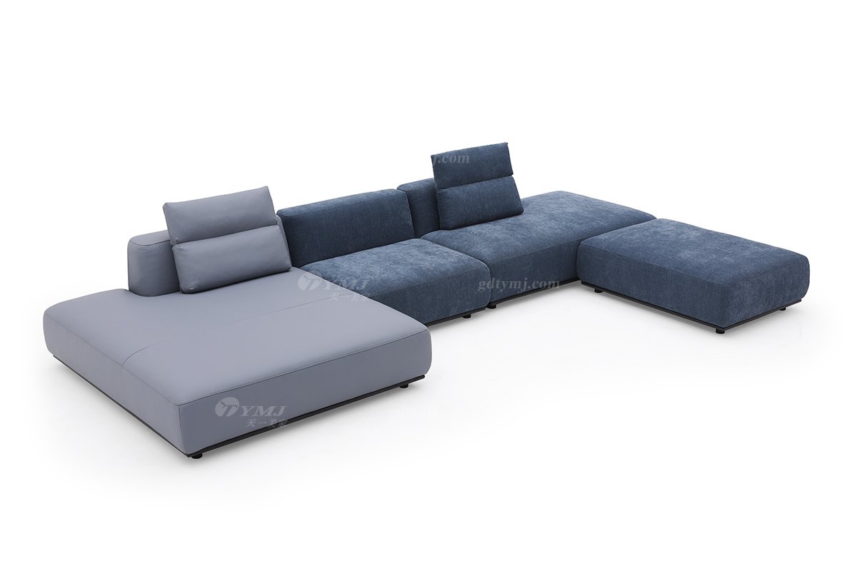 時(shí)尚高端現(xiàn)代極簡家具別墅大宅家用舒適皮布藝組合沙發(fā)F9570組合沙發(fā)1