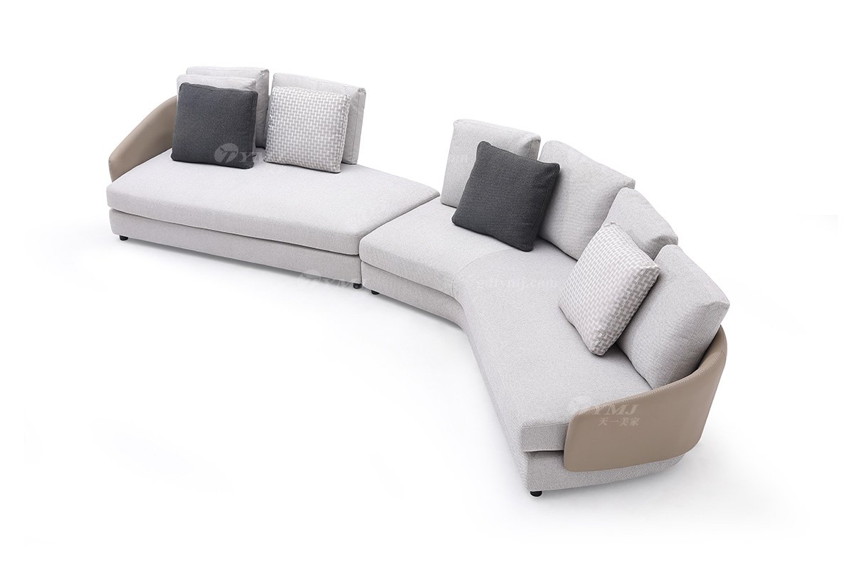 時(shí)尚高端現(xiàn)代極簡(jiǎn)家具別墅大宅家用舒灰色布藝轉(zhuǎn)角沙發(fā)F9603B沙發(fā)1