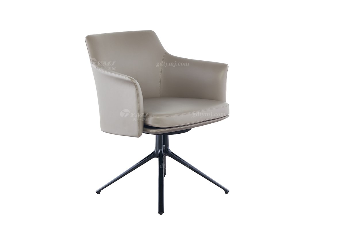 現代簡約家具高端別墅會所家用時尚真皮餐椅