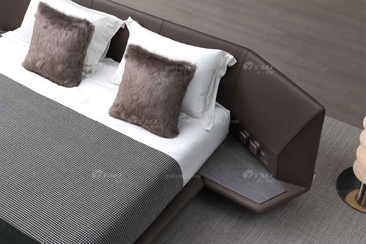  現(xiàn)代簡約家具高端別墅會所家用時尚舒適寬屏大床A2285細節(jié)