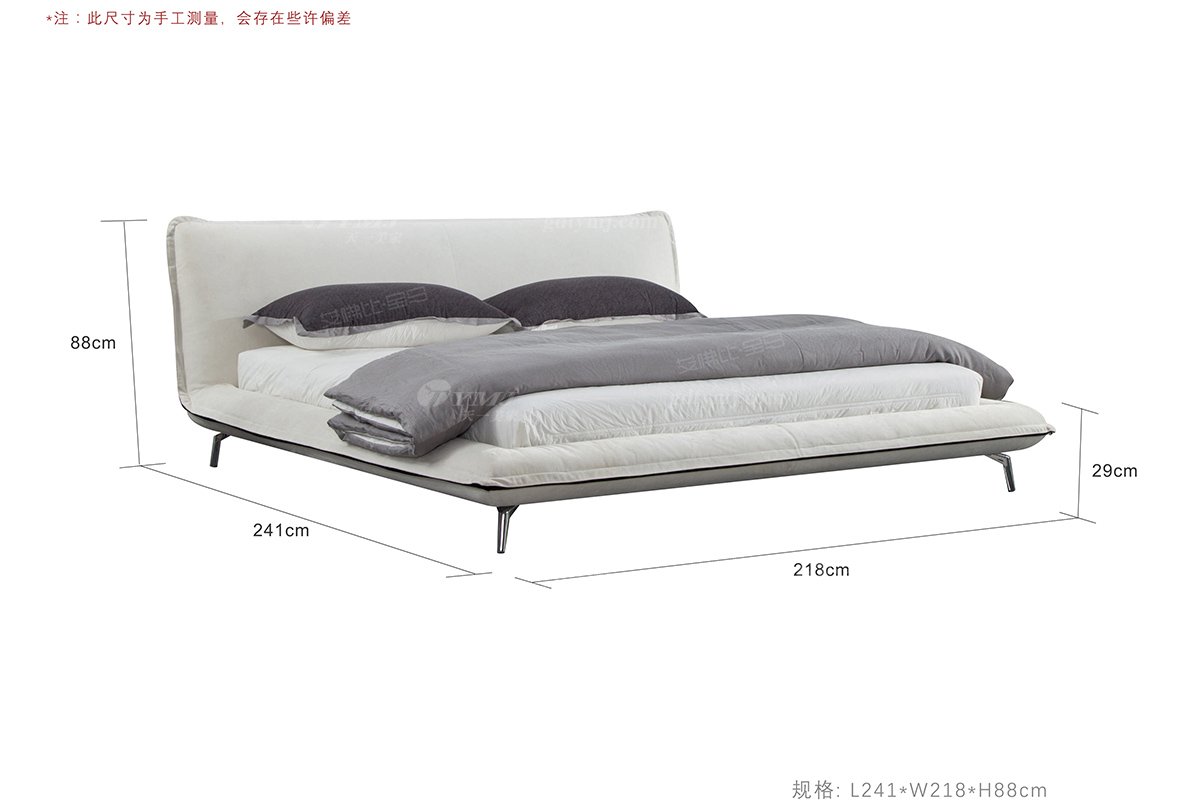  現代簡約家具高端別墅會所家用時尚舒適創意布藝大床婚床雙人床A2208-1