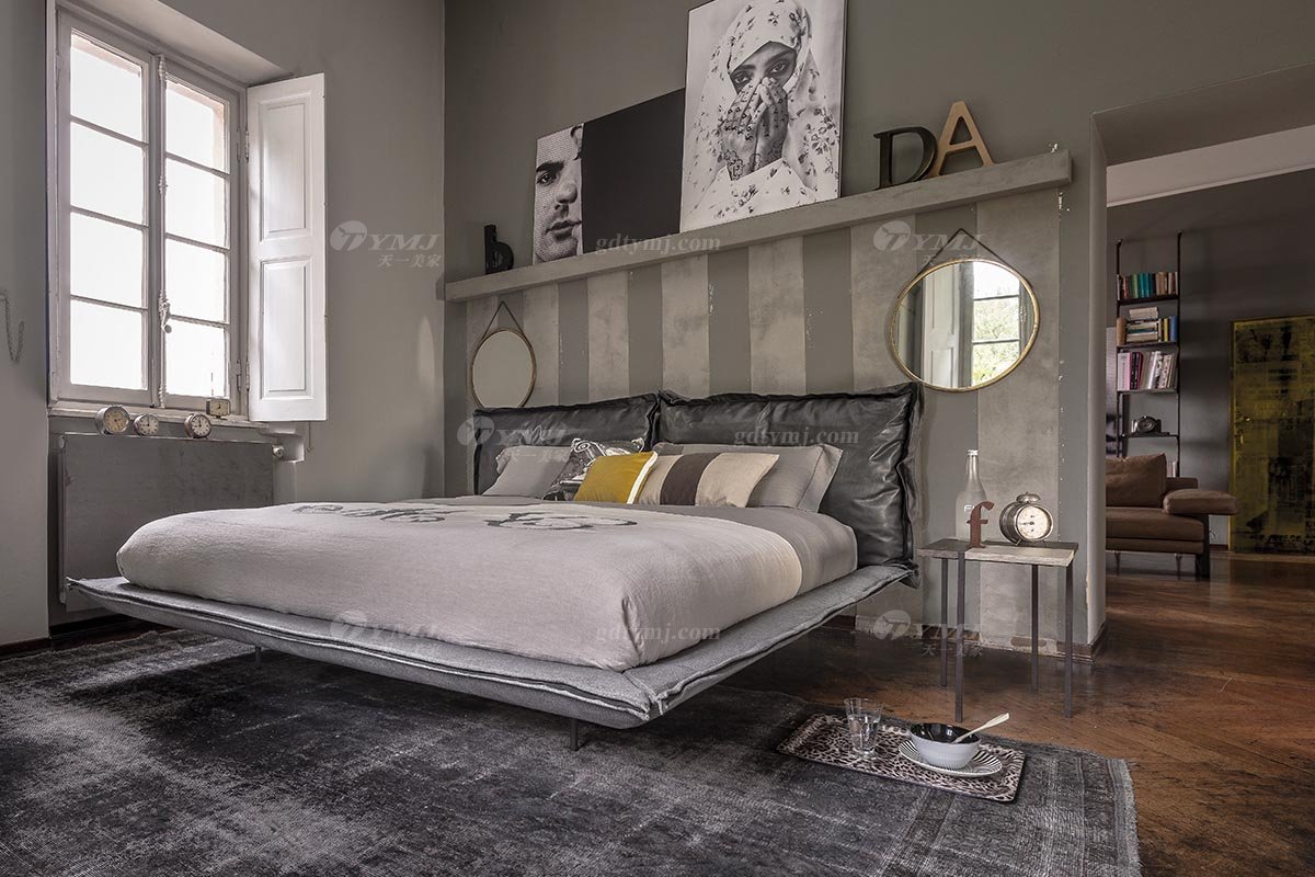  現(xiàn)代簡(jiǎn)約家具高端別墅會(huì)所家用時(shí)尚舒適創(chuàng)意工業(yè)風(fēng)大床婚床雙人床A2239場(chǎng)景
