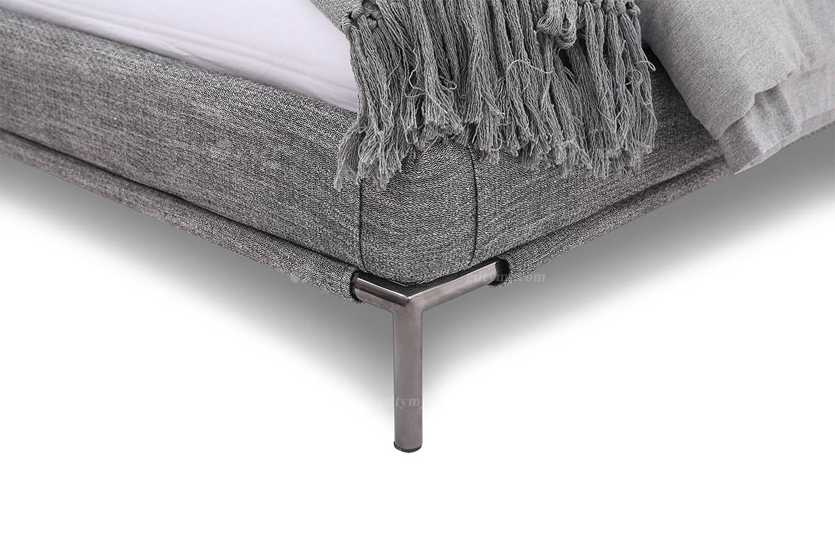  現代簡約家具高端別墅會所家用時尚舒適極簡灰色布藝大床婚床雙人床A2271A細節