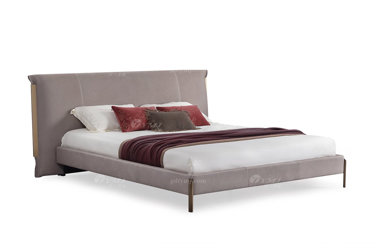  現代簡約家具高端別墅會所家用時尚舒適皮布藝大床婚床雙人床A2311-1