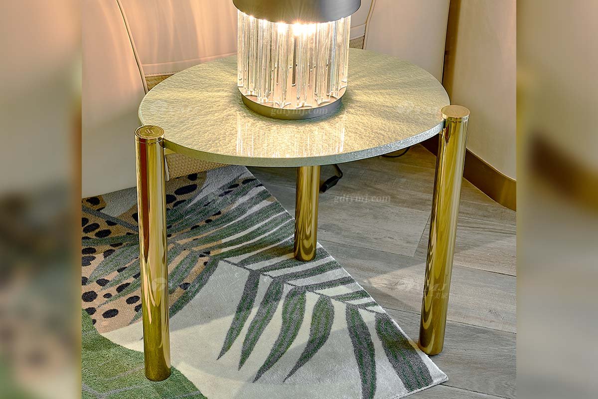 意式輕奢家具高端別墅會所家用時尚高級鈦金屬邊幾FB118H2LL場景