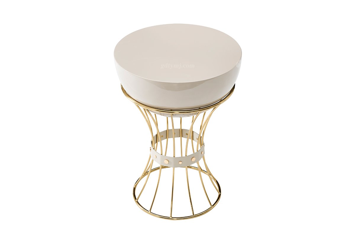 意式輕奢家具高端別墅會所大宅家用高級鈦金屬小圓幾角幾FB128H2RC（1）