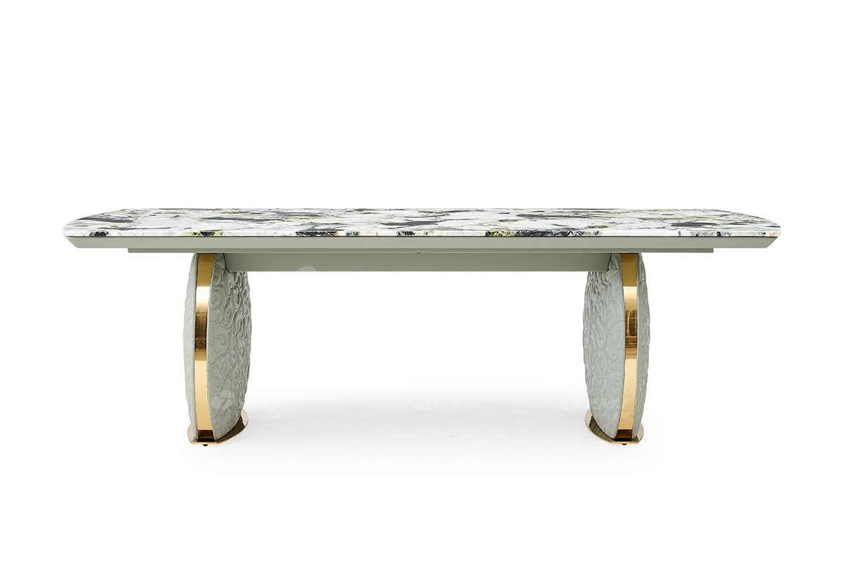 意式輕奢家具高端別墅會(huì)所大宅家用時(shí)尚奢華大理石2.2米長(zhǎng)餐臺(tái)