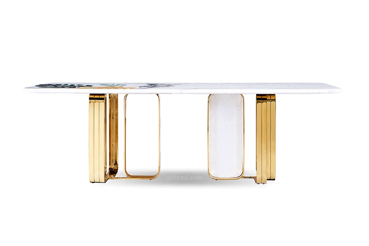 意式輕奢家具高端別墅會(huì)所大宅家用時(shí)尚奢華大理石長(zhǎng)餐臺(tái)