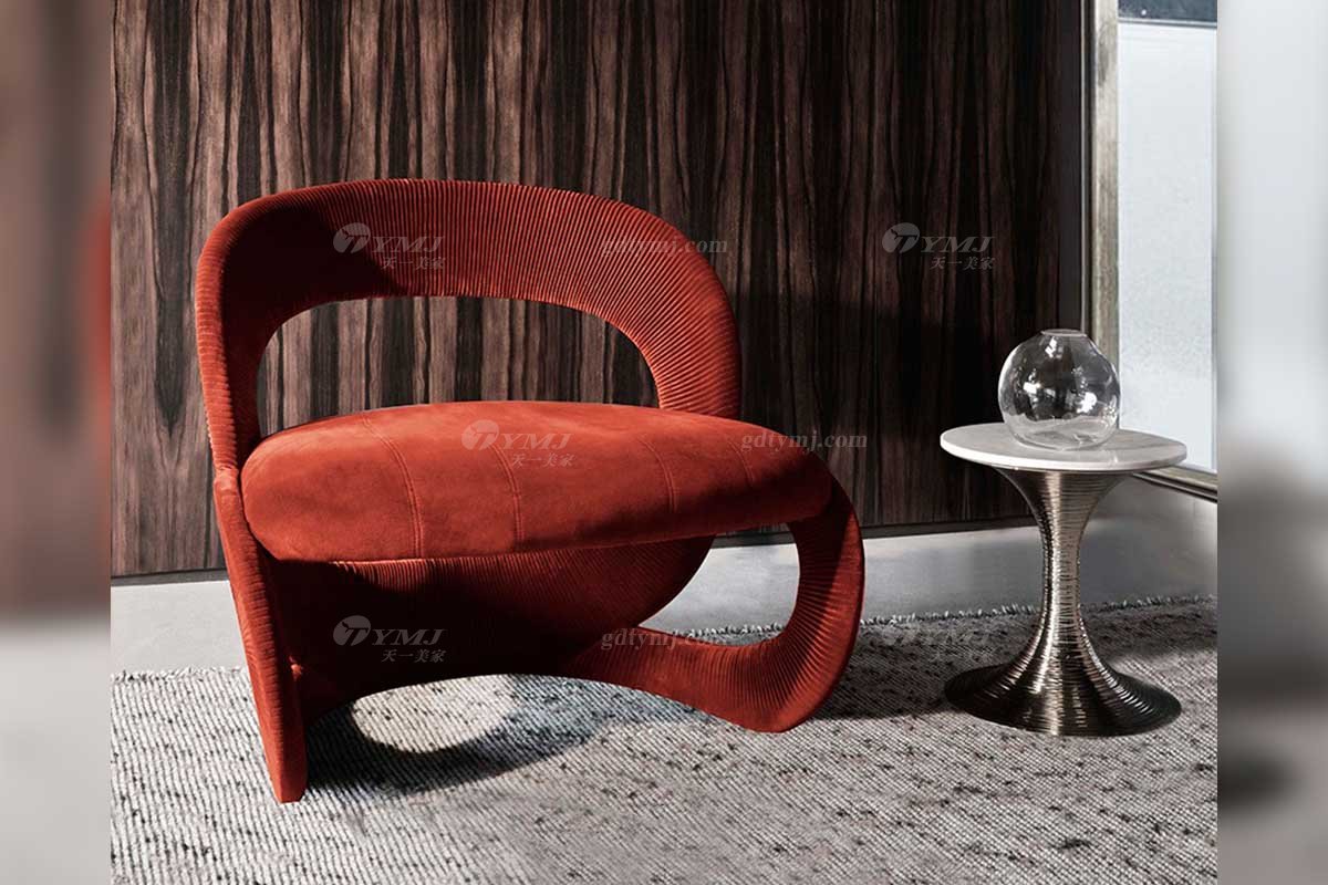 意式雅奢風格家具高端別墅會所家具時尚創意布藝休閑椅LC2302休閑椅2