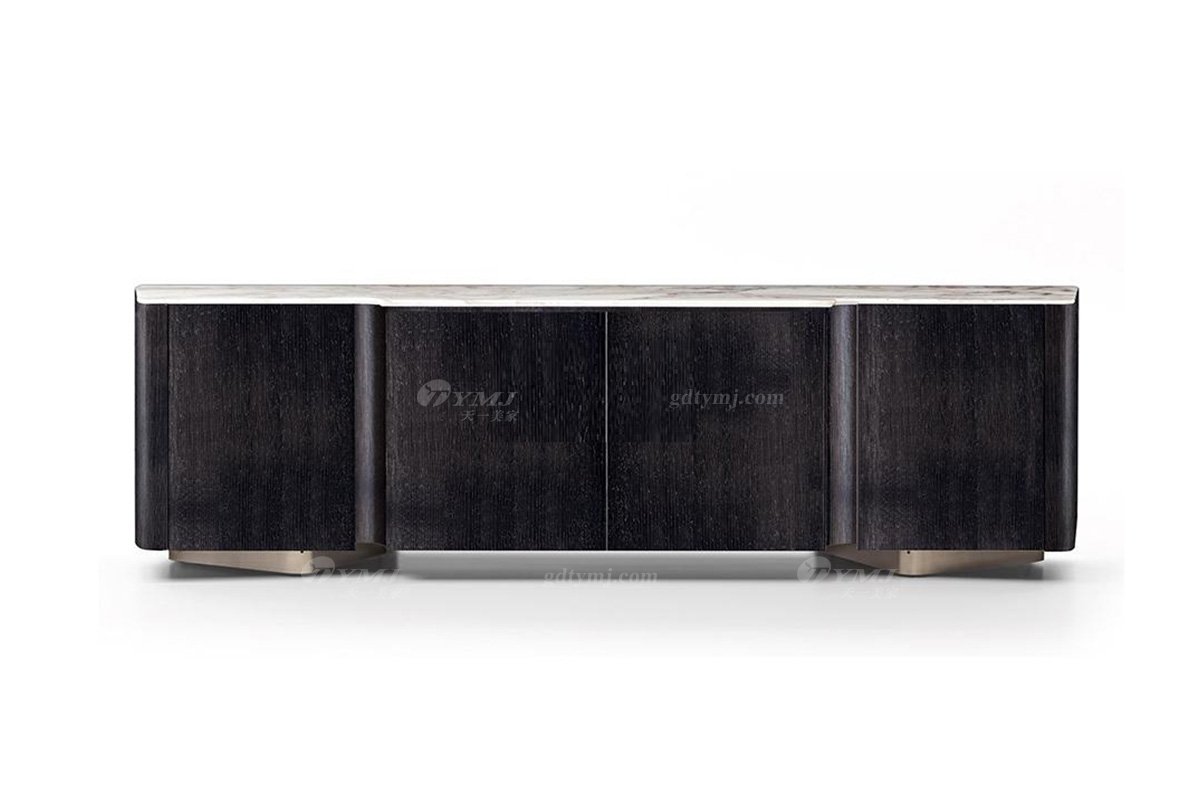 意式雅奢風(fēng)格家具高端別墅會所家具簡約家用實木電視柜