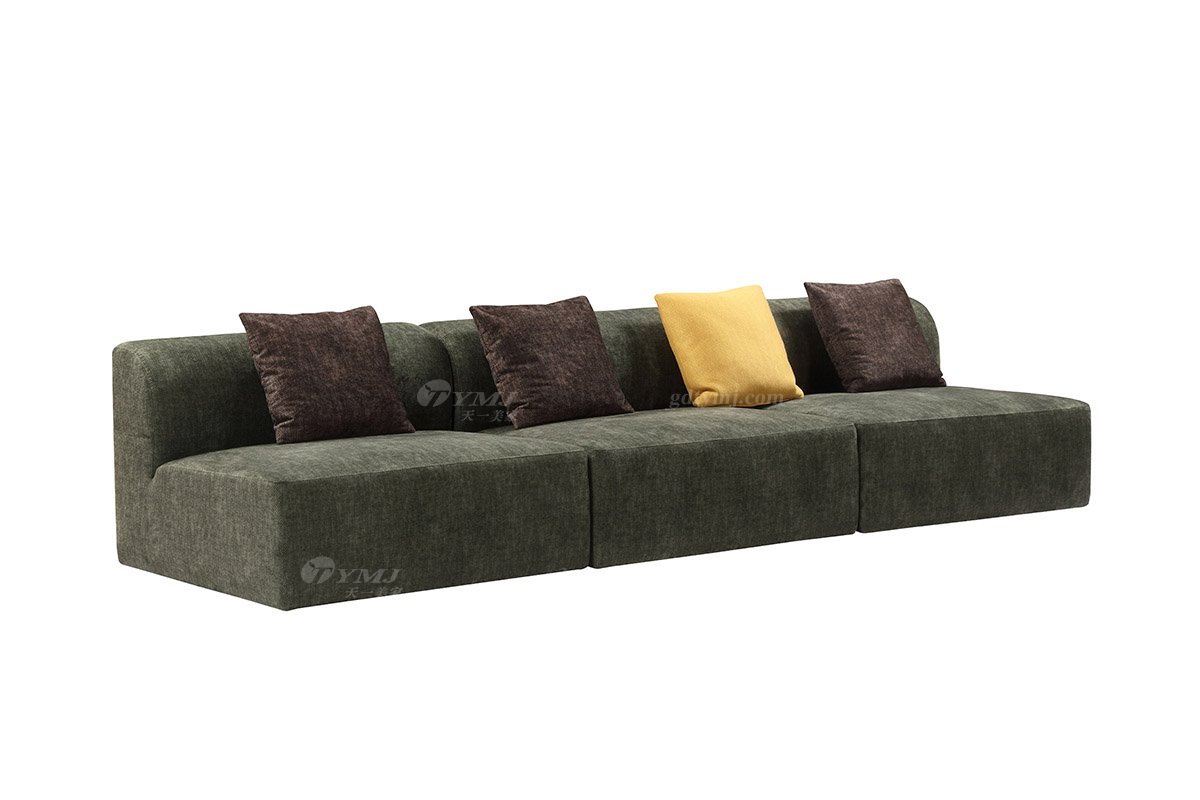 意式雅奢風格家具高端別墅會所家具時尚舒適大氣綠色布藝多位沙發LS2202沙發1