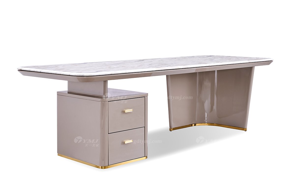 意式輕奢家具高端別墅會所豪宅家用時尚奢華大理石茶桌123H81M茶桌1