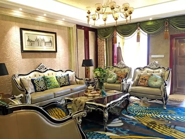 【天一美家案例】信陽錦江城E7-2-4號樓復式洋房-歐式新古典樣板間