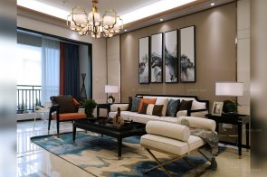 時尚新中式輕奢家具、軟裝工程--信陽湖東春天樣板間項目案例欣賞?。ǘ?  width=