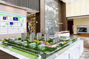 【天一美家】甘肅酒泉千禧瀾庭售樓部現(xiàn)代簡約家具工程項目案例!