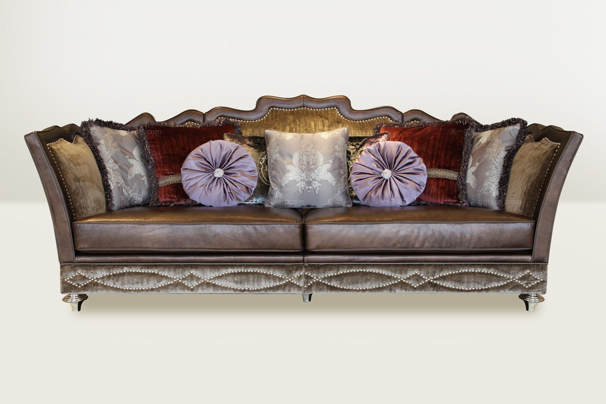 高端簡歐真皮沙發