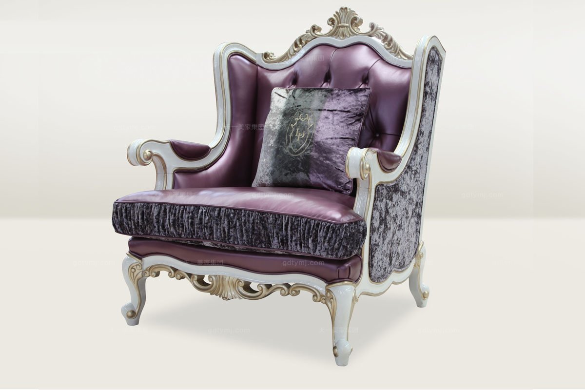 高檔歐式真皮單人沙發