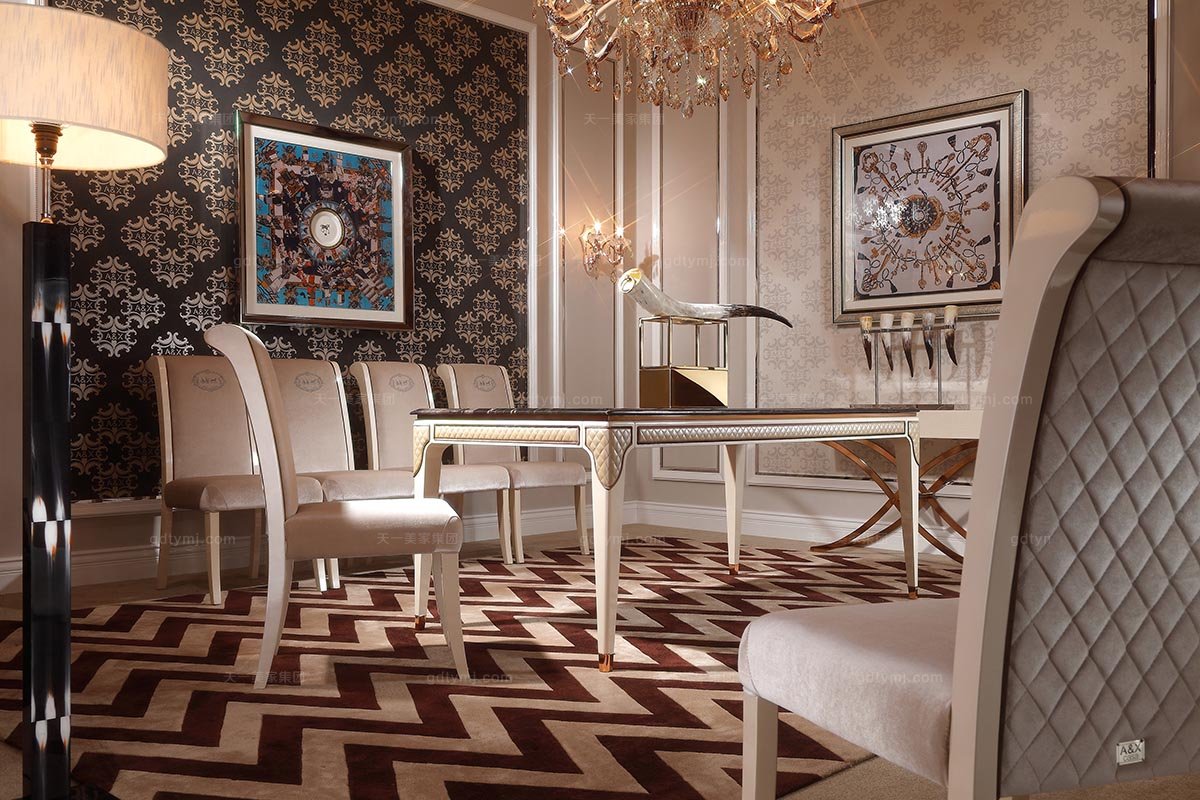 高檔后現代大理石面餐桌