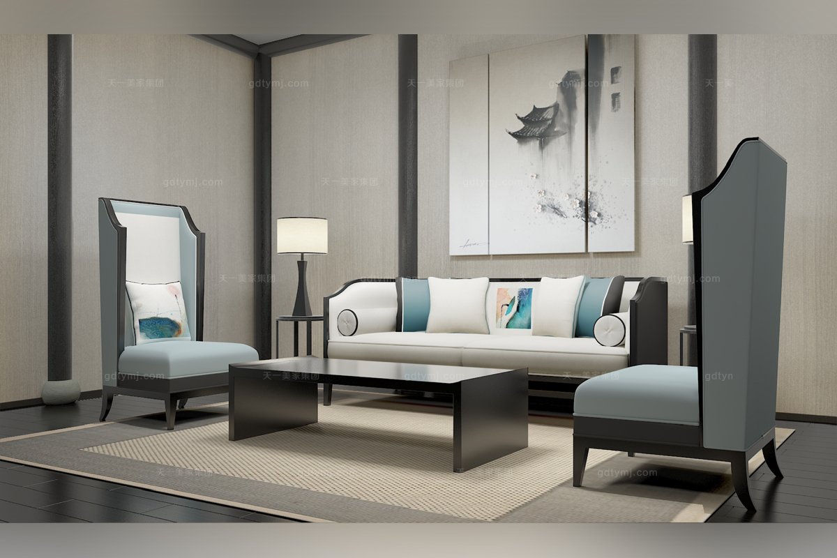 新中式實木沙發